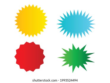 Starburst speech bubbles set, Bursting icon, Explosion illustration, star sticker vector