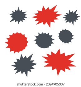 Starburst speech bubbles set. Bursting icon. Starburst isolated icons set