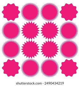 Starburst speech bubbles set, Bursting icon, Explosion illustration, star sticker vector design eps 10