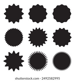 Starburst speech bubbles set. Bursting icon. Starburst isolated icons set. vector illustration.
