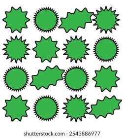 Conjunto de burbujas de discurso Starburst, ícono de explosión, ilustración de explosión, Vector de pegatina de estrella. eps 10