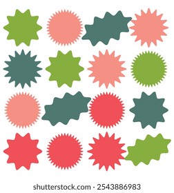 Starburst speech bubbles set, Bursting icon, Explosion illustration, star sticker vector . eps 10