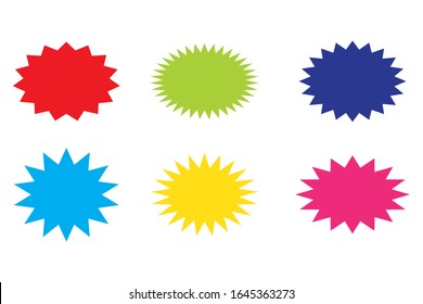 Starburst speech bubbles set, star sticker vector, Bursting icon, Explosion vector , isolated on white background