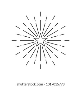 Starburst, star burst or starlight line art vector element