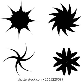  Paquete de Vectores de pegatinas Starburst con una variedad de diseños de estrellas, marcos de rayos solares, etiquetas en blanco y emblemas brillantes. Incluye iconos de estrellas, insignias de venta, signos de calidad,