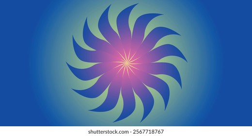 Starburst or sunbeam stripe pattern vector radial background Blue