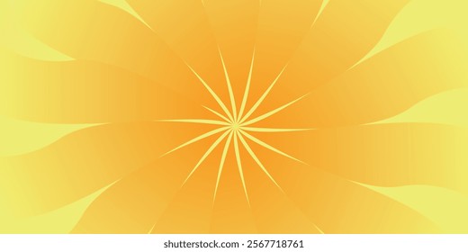 Starburst or sunbeam vector radial striped pattern background Yellow