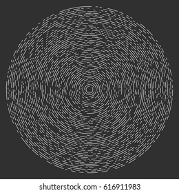 Starburst or Sunburst Abstract Design Element. Vector illustration on black.