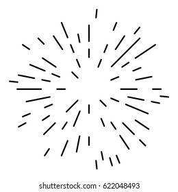 Starburst or Sunburst Abstract Design Element. Vector illustration isolated on white.