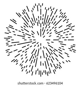 Starburst or Sunburst Abstract Design Element. Vector illustration isolated on white.
