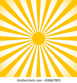 Starburst, sunburst background. Circular monochrome pattern with radial lines.