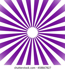 Starburst, sunburst background. Circular monochrome pattern with radial lines.