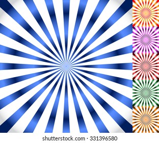 Starburst, sunburst background. Radiating, converging lines vector.