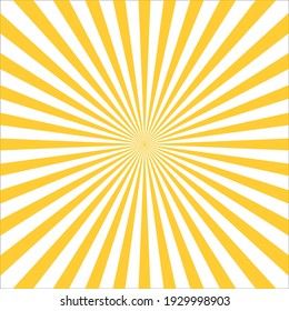 Starburst, sunburst background. Vintage abstract template with yellow sunrays eps 10