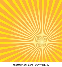 Starburst, sunburst background. Vintage abstract template with yellow sunrays eps 10
