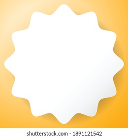 Starburst, sunburst badge, medal and seal shape. Empty, blank price tag, price label