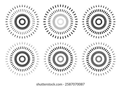 Starburst and sunburst collection icon set. vintage Sunburst Fireworks design and Sun rays, shine elements, vector illustration.