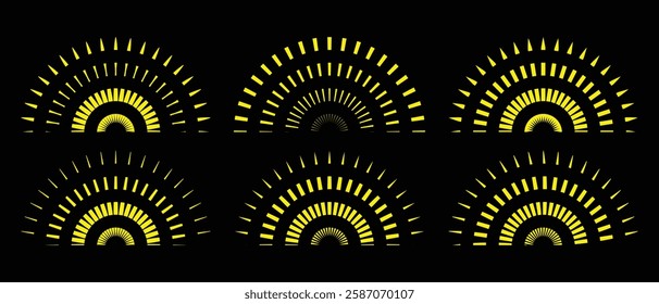 Starburst and sunburst collection icon set. vintage Sunburst Fireworks design and Sun rays, shine elements, vector illustration.