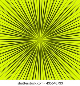 Starburst, sunburst element. Radial, radiating lines intersect at center. Abstract monochrome illustration