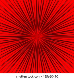 Starburst, sunburst element. Radial, radiating lines intersect at center. Abstract monochrome illustration