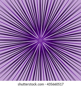 Starburst, sunburst element. Radial, radiating lines intersect at center. Abstract monochrome illustration