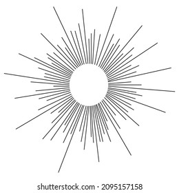 Starburst, elemento de explosión de sol. Ilustración del vector