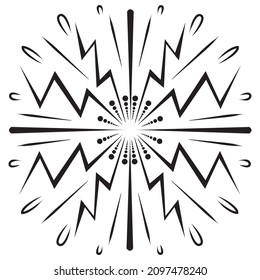 Starburst, elemento de explosión de sol. Ilustración del vector