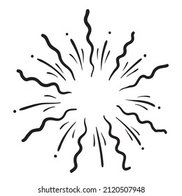 Starburst, elemento de explosión de sol. Ilustración del vector