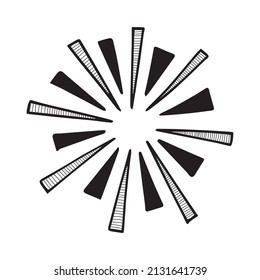 Starburst, sunburst element. Vector illustration