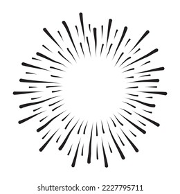 Starburst, sunburst element. Vector illustration