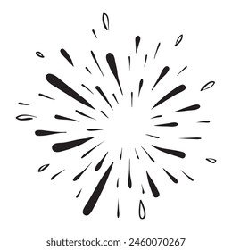Starburst, sunburst element. Vector illustration