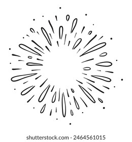 Starburst, sunburst element. Vector illustration