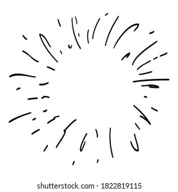 starburst or sunburst hand drawn. doodle design element. vector illustration