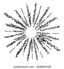 starburst or sunburst hand drawn. doodle design element. vector illustration
