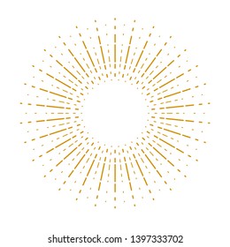 Starburst sunburst linear vector design element for logo or icon, vintage style heraldic design element.