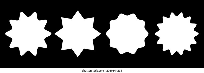 Starburst, sunburst price tag, label. Empty, blank price flash for promotion, marketing, sales concepts