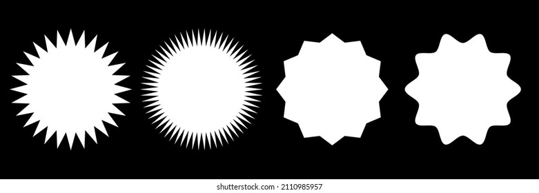 Starburst, Sunburst Price Tag, Label. Empty, Blank Price Flash For Promotion, Marketing, Sales Concepts