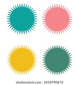 Starburst, sunburst price tag, label. Empty, blank price flash for promotion, marketing, sales concepts. Vector Illustration. EPS file 154.