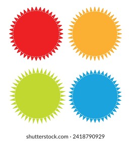 Starburst, sunburst price tag, label. Empty, blank price flash for promotion, marketing, sales concepts. Vector Illustration. EPS file 153.