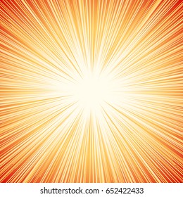 Starburst, sunburst, rays of light element. Circular, radial lines pattern as glimmer, glitter, gleam, spotlight effect