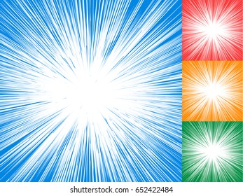 Starburst, sunburst, rays of light element. Circular, radial lines pattern as glimmer, glitter, gleam, spotlight effect