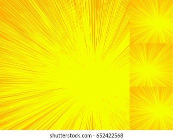 Starburst, sunburst, rays of light element. Circular, radial lines pattern as glimmer, glitter, gleam, spotlight effect