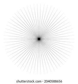 Starburst, sunburst shape. Abstract glitter, glimmer, flash shape, element. Radial, radiating clip-art