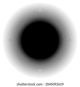 Starburst, sunburst shape. Abstract glitter, glimmer, flash shape, element. Radial, radiating clip-art