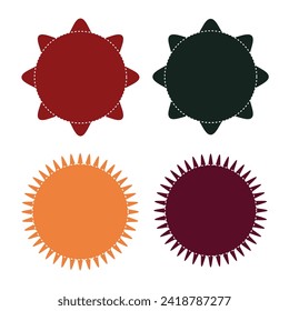 Starburst, sunburst shape. Flat price tag, price flash icon. Vector illustrator. EPS file 146.