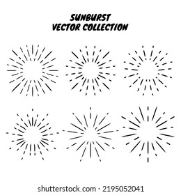 Starburst or sunburst vector collection. Set abstract sunburst. The vintage explosion of a star