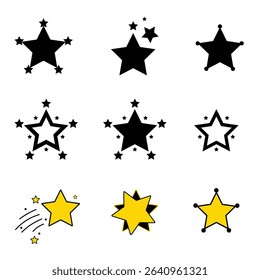 Starburst transparent. Collection of Star vector icons. Golden and Black set of Stars. isolated on transparent background. Star icon. Vector