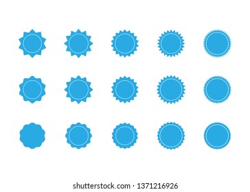 Starburst vector badges set. Isolated, on white background.