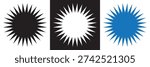 Starburst Vector Icons Collection in Various Styles. Set of starburst and sunburst vector icons in different colors and shapes, displayed as editable EPS illustrations for graphic design projects.
