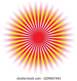 Ilustración vectorial Starburst, rayos solares, efecto de explosión cómic aislado, líneas radiales. Estallido de sol. Ilustración plana aislada en blanco.